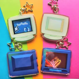 TV and Poflopita Computer Shaker Keychains by Dizzy Leopard - 2 Options