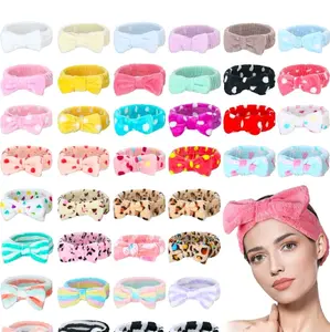 4 PCS Bow Spa Headband - Soft and Comfortable Hair Wrap for Facial and Beauty Treatments