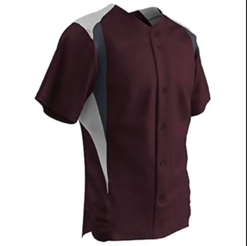 MAROON/WHITE/CHARCOAL BASEBALL JERSEY