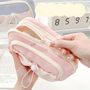 Large Capacity Transparent Pencil Case, Portable Multi-Layer Design, Holds Stationery and Cosmetics, Office Essential, Student Gift