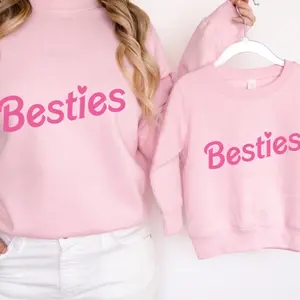 "Besties" Screen Print Transfers for Women's  and  - 100% , , and 50/50 /  - Transfer Only Women