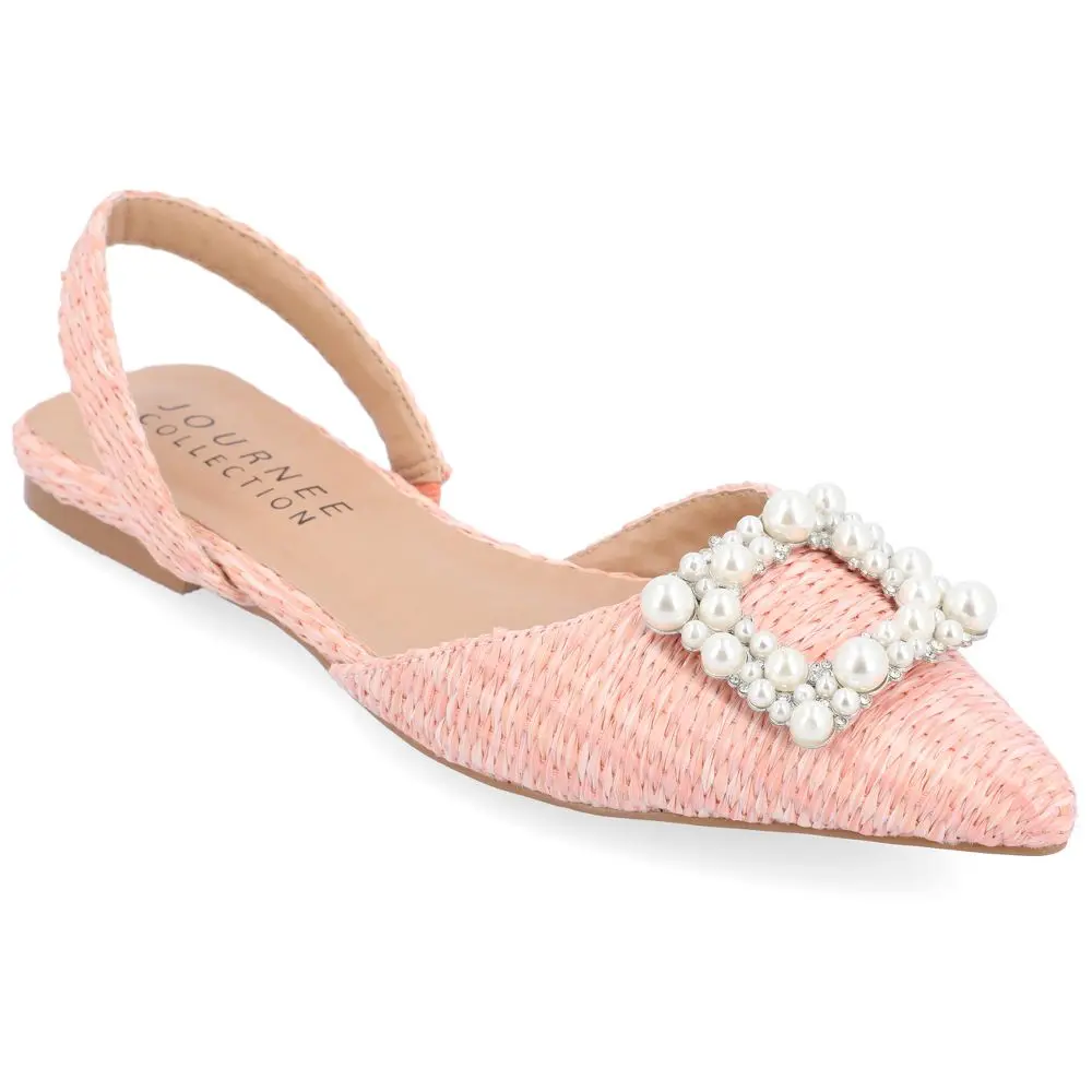 Journee Collection Women's Hannae Sling Back Pointed Toe Flats, Womens, Synthetic