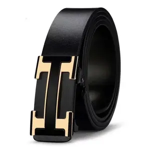 Belt, Men's Automatic Buckle Leather Belt, High-end Trendy Men's Pants Belt, Young People's Fashionable and Casual