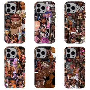 Bratz Millennium Girl Phone Case, Brown Skin Sweet and Cool Girl Style Phone Case Protection, Shockproof For IPhone 17-12, Pro Max, Pro Plus, and Samsung S25 24 23 Safety Case