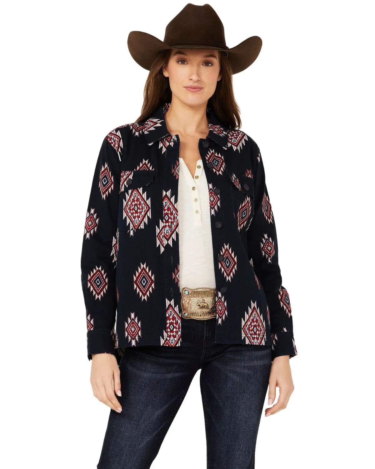 Shyanne Women's Women'S Buffalo Southwestern Print Shacket - Srsp24w40-Ind