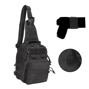 Tactical Shoulder Bag, Men's Small Outdoor Chest Bag, Adjustable Shoulder Strap Sling Backpack, 1000D, Molle, EDC Crossbody Bag, Suitable for Hiking, Traveling, Camping, Fishing Bag, For Men and Women [Shipped from USA]