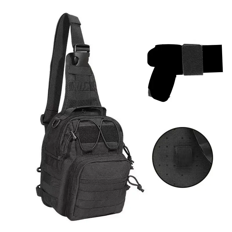 Tactical Shoulder Bag, Men's Small Outdoor Chest Bag, Adjustable Shoulder Strap Sling Backpack, 1000D, Molle, EDC Crossbody Bag, Suitable for Hiking, Traveling, Camping, Fishing Bag, For Men and Women [Shipped from USA]