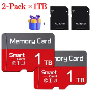2-Pack × 1TB Micro-SD card, a waterproof TF memory card, is suitable for smartphones, smart card TF memory cards, cameras, PSPS, PCS, vehicles, and surveillance systems. It is durable and widely compatible