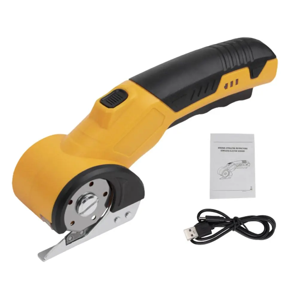 Rechargeable Cordless Electric Scissors - 1-Touch Rotary Cutter with LED Light, Safety Lock, Effortless Cutting for Home, Office Boxes/Cardboard (Cordless Cutters)