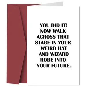 Humorous Graduation Card, Best Congratulations Gift for Him Her, High School Graduation Card for Men Women, Funny Graduation Greeting Card