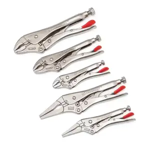Mixed Locking Plier Set with Wire Cutter and Hex Ready Adjusting Screw (5-Piece) Crescent