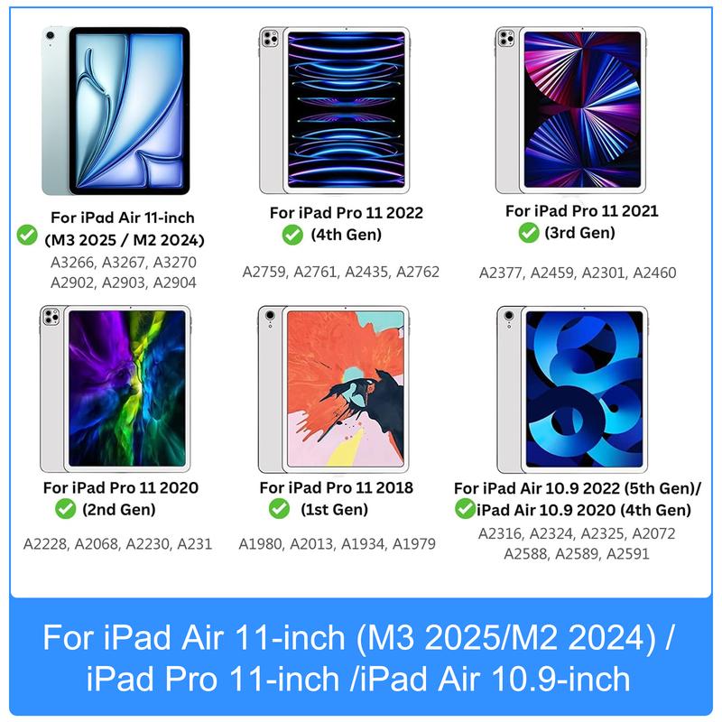Magic Keyboard for iPad Pro 11&Air 11 Inch (M2,2024/M3,2025) and 10.9" iPad Air 5th&4th Generation, Magnetic Keyboard Case with Multi-Touch Trackpad for iPad Pro 11”1st/2nd/3rd/4th Gen,Backlit