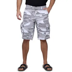 Mens Belted Cargo Shorts, Relaxed Fit Casual Knee Length Cargo Shorts for Men (Big and Tall Shorts for Men)