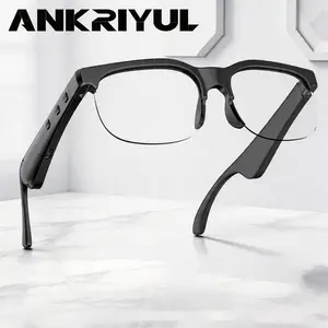 ANKRIYUL Black frame black lens or black frame transparent lens two colors choose glasses bluetooth  earphone for like outdoor sporter enthusiast