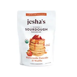 Jesha's Organic Buttermilk Pancake & Waffle Mix - Breakfast - 10.7oz - Sourdough - Gut Healthy and Nutritious - 7 Simple Ingredients