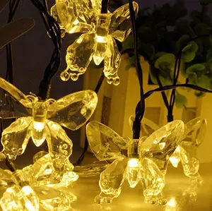 Perfect Holiday Solar Butterfly String Lights Decorative Ambient Lighting Waterproof Outdoor LED