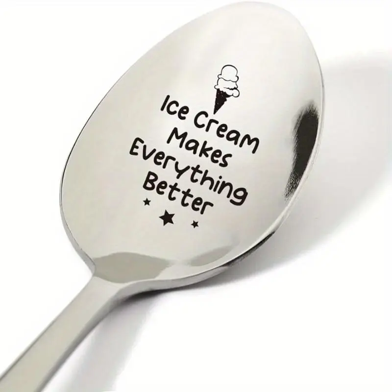 Stainless Steel Ice Cream Scoop, Sleek Scoop, Durable Scoop, Creative Ice Cream Lovers Gift, Funny Ice Cream Spoon, Laser Engraved Spoon, Gift for Men & Women