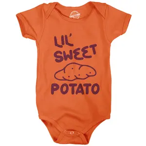 Baby Bodysuit Lil Sweet Potato Jumper Funny Thanksgiving Dinner Turkey Day Baby Creeper Funny Baby Onesies Thanksgiving Clothes for Baby Funny Food Onesie Novelty Onesie Orange