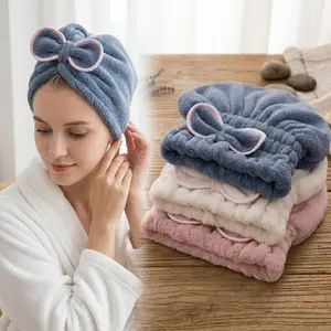Women's 3PC Microfiber Hair Towel Caps Super Absorbent Extra Soft Fast Drying Turban Wrap 1 Size Fits Nighttime Use for Wet Hair Summervibes
