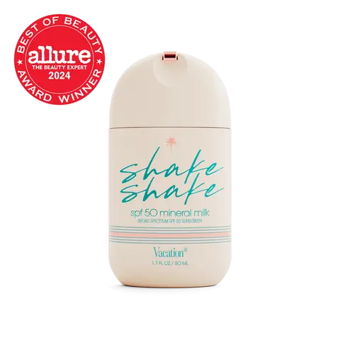 Vacation Inc Shake Shake SPF 50 Mineral Milk Face Sunscreen - Lightweight, Non-Nano Zinc Oxide, Streak-Free Application, Non-Comedogenic, Water-Resistant, Broad Spectrum | 1.7 FL OZ