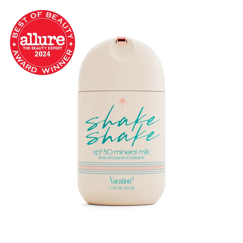 Vacation Inc Shake Shake SPF 50 Mineral Milk Face Sunscreen - Lightweight, Non-Nano Zinc Oxide, Streak-Free Application, Non-Comedogenic, Water-Resistant, Broad Spectrum | 1.7 FL OZ