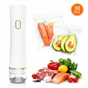 WellMall Vacuum Sealer for Food with Visual Water Storage Tank, Handheld Saver Vacuum Sealer Machine with 10/30 Reusable Bags for 10X Preservation & Fresh #Summervibes
