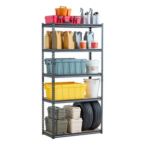 VEVOR Storage Shelves,  2000 lbs, 5 Tier Garage Storage Shelving, 16" D x 36" W x 71.4" H Adjustable Metal Shelves for Garage Shelves Utility Rack Shelf, Ideal for Kitchen, Warehouse, Basement, Black
