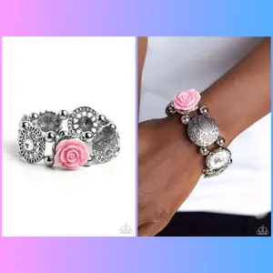 Optimistic Oasis - Pink Stretch Bracelet