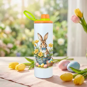 AGH NEW 12pcs 20 OZ sublimation sprots stainless steel tumbler mixed color handle lids exclusive for custom unique tumblers with rubber bottom, shrink-wrapped, high temp tape Bottles Flasks
