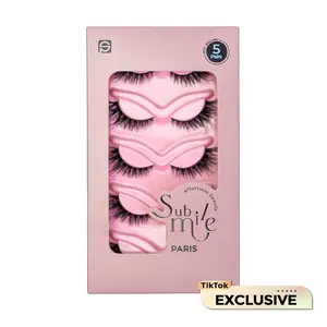 Sublime Paris Bold Swoop Lashes with Fox Eye Lift Effect -5pairs- Dramatic D Curl Volume, Black Band for Makeup Use-Eyelashes & Adhesives Cosmetic