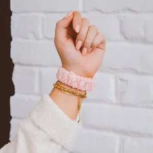 Pink Checkerboard Scrunchie Band for Apple Watch