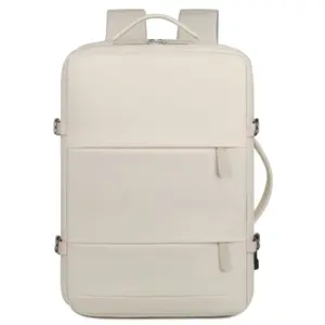 New computer bag with shoulder straps, high-end feel, large capacity business backpack for men and women, simple solid color casual backpack