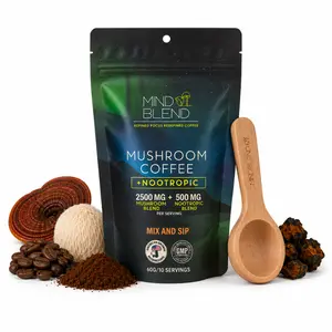 Mind Blend Mushroom Instant Coffee Beverage with Nootropics, 10 Servings, Lion's Mane, Cordyceps, Gluten-Free, Vegan, Made in the USA, Adaptogens for Natural Energy, Gut Health, Mental Focus