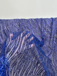Royal Blue Glitter Lace