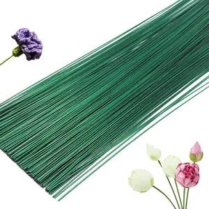 200 Pcs Floral Flower Stem Wire,16 Inch 22 Gauge Floral Stems,Green Crafting Floral Stem for Flower Arrangements Diy,Bouquent Stem Wrapping and Crafts Hamiggaa