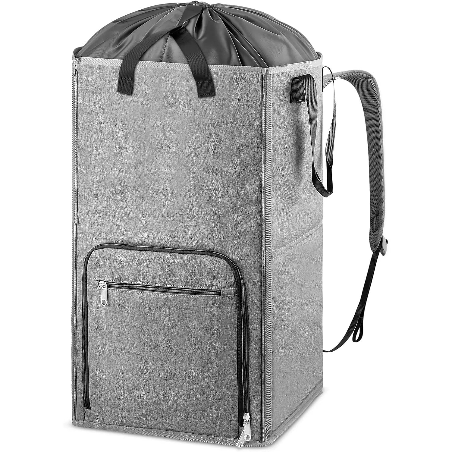 Laundry Backpack Bag, Bukere Extra Large 2 in 1 Laundry Hamper Basket for College Students Dorm Essentials, Adjustable Shoulder Straps, Freestanding Laundry Bag for Apartment, Laundromat, Travel Bukere