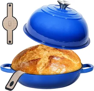 Sourdough Bread Dutch Oven, 6QT Dutch Oven for Sourdough Bread Baking, Enameled Cast Iron Bread Dome, Round Ceramic Dutch Ovens Pot with Lid for Homemade