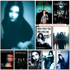 Cool band Evanescence Poster Sticky Wall Art Printing Waterproof Modern Aesthetic Home Living Bedroom Decor Trendy Room Decoration Gift Durable High Quality
