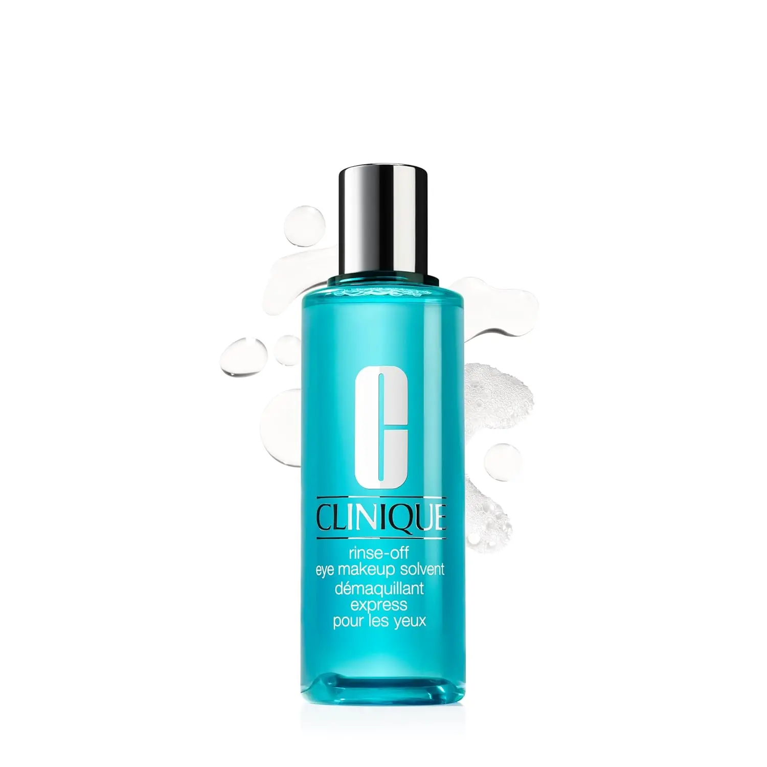 Clinique Rinse-Off Oil Free Eye Makeup Remover Solvent| Safe For Sensitive Skin, 4.2 Fl Oz