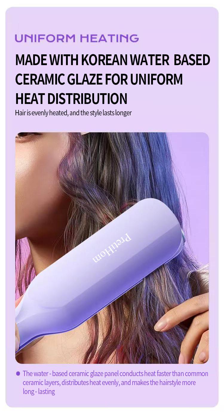 V-Shaped Clip - 30-second fast heat-up, ergonomic lightweight curling iron Multifunctional Styler hair straightener