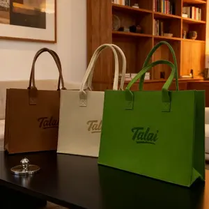 Taili Eco-Friendly Felt Tote Bag for Office Workers Students Parties Daily Commuting & Outdoor Picnics Large Capacity Lightweight Foldable Shopping Bag Plaid Crossbody Bag