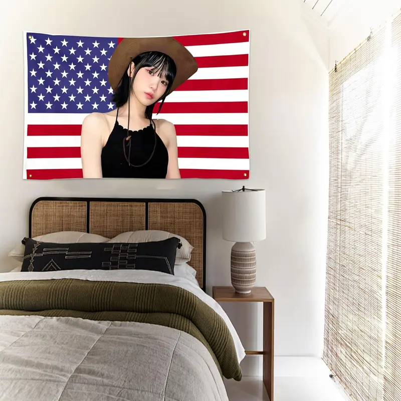 Chaewon American Flag 60in*40in Tapestry,Chae-Won tapestry kpop flag, For College Dorm Ro...Decor Wall