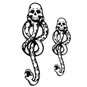 30 Sheets Death Eater Tattoo Dark Mark Tattoos Mamba Snake Skull Fake Temporary Tattoos for Costume Accessories and Parties Halloween