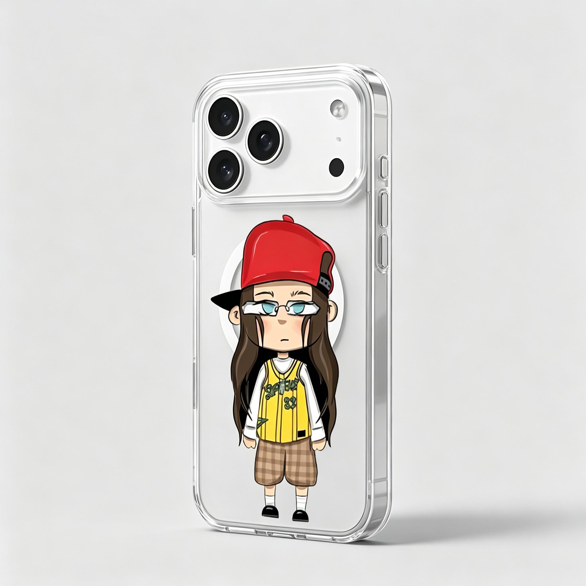 Billie cartoon design phone case, all-around protection, shockproof and dropproof, fingerprint resistant, magnetic design, compatible with iPhone 17/11 series and Samsung S26/21 series, safe and reliable.