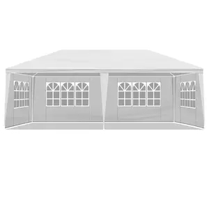 10'X20' Outdoor Party Tent with 4 Removable Sidewalls, Waterproof Canopy Patio Wedding Gazebo, White