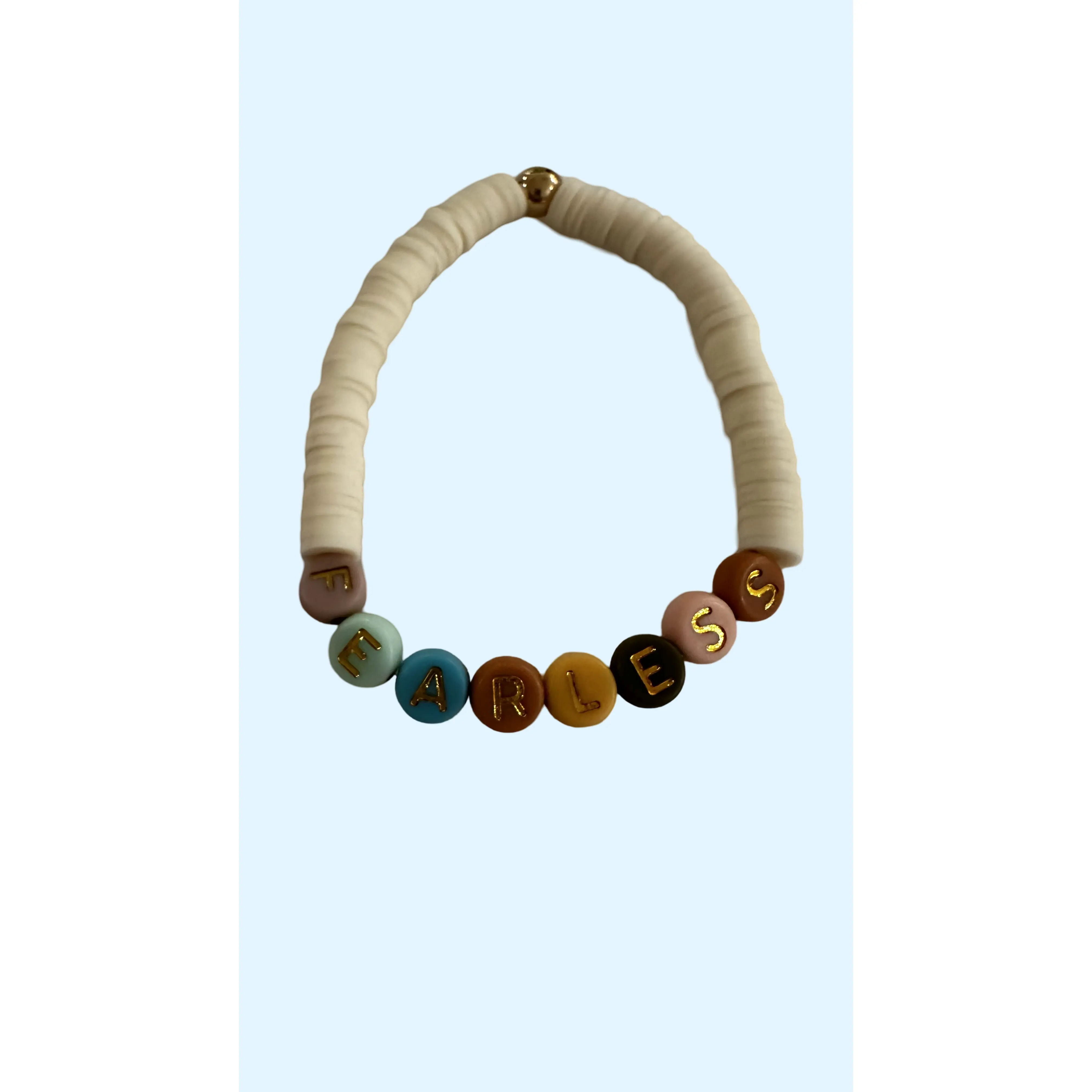 FEARLESS Cream Clay Beaded Bracelet