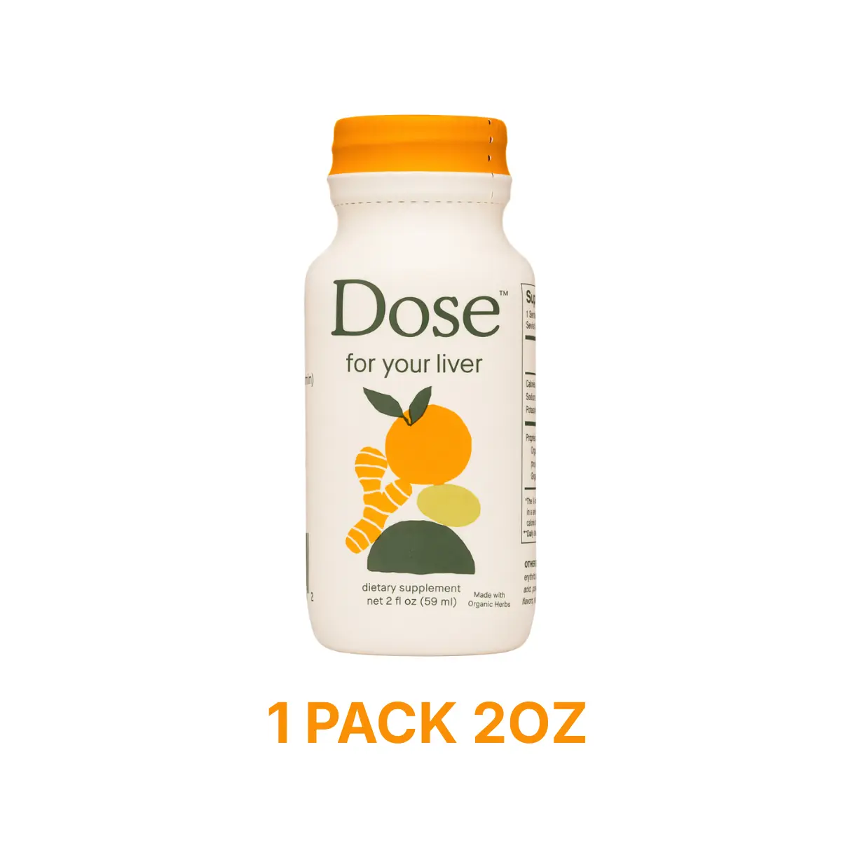 DOSE For Your Liver 2 oz Liquid Wellness Shot, Daily Liver Support Supplement with Milk Thistle, Turmeric & Dandelion, Herbal Wellness Drink, Vegan, Gluten-Free, Dairy-Free, Non-GMO, Convenient Ready-to-Drink Formula