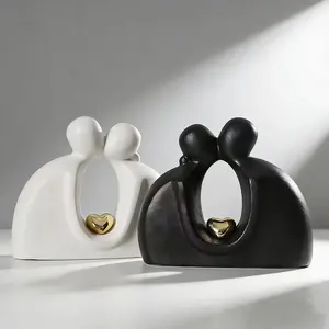 Elegant White Porcelain Lovers Ornaments for Newlyweds and Friends Valentines Day and Birthday Gift Perfect for Special Occasions