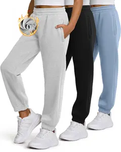 PURE CHAMP Girls Sweatpants 3 Pack Fleece Athletic Joggers, Teen Sweat Pants with Zipper Pockets and Drawstring Size 4-16