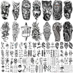 80 Sheets Semi-Permanent Tattoo Stickers, Durable Designs for Body Art, Easy to Apply and Remove, Waterproof Temporary Tattoos, Waterproof Realistic Tattoos